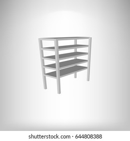 Vector blank storage shelf vector icon