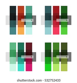Vector blank stripes and lines infographics templates isolated on white. Geometric business abstract background for workflow layout, diagram, number options or web design