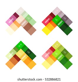 Plantillas de infografía de rayas y líneas en blanco vectoriales para diseño de flujo de trabajo, diagrama, opciones de número o diseño web