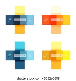 Vector blank stripes and lines infographics templates isolated on white. Geometric business abstract background for workflow layout, diagram, number options or web design