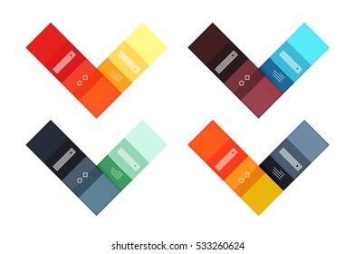 Vector blank stripes and lines infographics templates isolated on white. Geometric business abstract background for workflow layout, diagram, number options or web design