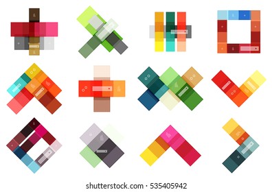 Vector blank stripes and lines infographics templates isolated on white. Geometric business abstract background for workflow layout, diagram, number options or web design