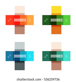 Vector blank stripes and lines infographics templates isolated on white. Geometric business abstract background for workflow layout, diagram, number options or web design