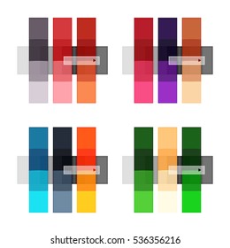 Las plantillas de infografía de rayas y líneas en blanco vectoriales aisladas en blanco. Fondo abstracto de negocio geométrico para diseño de flujo de trabajo, diagrama, opciones de número o diseño web