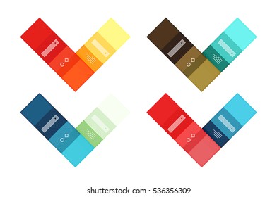 Las plantillas de infografía de rayas y líneas en blanco vectoriales aisladas en blanco. Fondo abstracto de negocio geométrico para diseño de flujo de trabajo, diagrama, opciones de número o diseño web