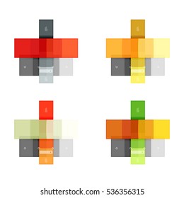 Vector blank stripes and lines infographics templates isolated on white. Geometric business abstract background for workflow layout, diagram, number options or web design