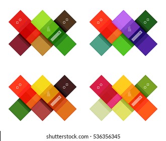 Vector blank stripes and lines infographics templates isolated on white. Geometric business abstract background for workflow layout, diagram, number options or web design