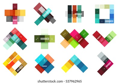 Vector blank stripes and lines infographics templates isolated on white. Geometric business abstract background for workflow layout, diagram, number options or web design