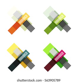 Vector blank stripes and lines infographics templates isolated on white. Geometric business abstract background for workflow layout, diagram, number options or web design
