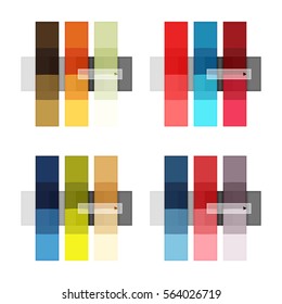 Las plantillas de infografía de rayas y líneas en blanco vectoriales aisladas en blanco. Fondo abstracto de negocio geométrico para diseño de flujo de trabajo, diagrama, opciones de número o diseño web
