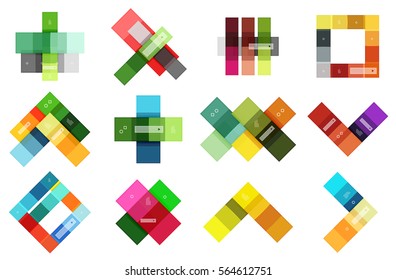 Plantillas de infografía de rayas y líneas en blanco vectoriales para diseño de flujo de trabajo, diagrama, opciones de número o diseño web