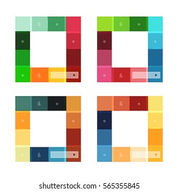 Las plantillas de infografía de rayas y líneas en blanco vectoriales aisladas en blanco. Fondo abstracto de negocio geométrico para diseño de flujo de trabajo, diagrama, opciones de número o diseño web