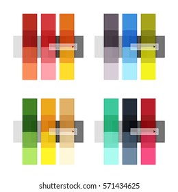 Vektor-Blindstreifen und Zeilen-Infografiken-Vorlagen für Workflow-Layouts, Diagramme, Nummernoptionen oder Webdesign