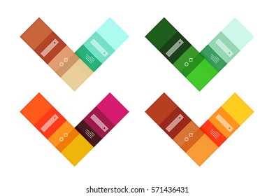 Vektor-Blindstreifen und Zeilen-Infografiken-Vorlagen für Workflow-Layouts, Diagramme, Nummernoptionen oder Webdesign