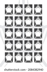 Vector blank summary template for twenty football teams logos. Texture of a soccer ball in a rectangular shape. Sport illustration.