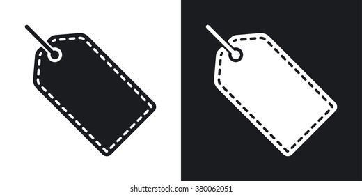 Vector blank tag or label icon. Two-tone version on black and white background
