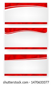 Vector, Blank Template Banner for Indonesia Independence Day Element Design, with red and white wave ribbon border, in three style
