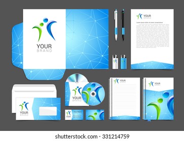 Vector Blank trade exhibition, with global social networking identity background ready for use