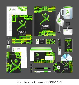 Vector Blank trade exhibition, with global social networking identity background ready for use