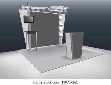 Vector Blank trade exhibition stand with LCD Screen