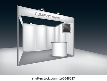 Vector Blank Trade Exhibition Stand With LED Panel