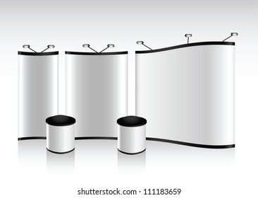Vector blank trade show booth for designers and advertising