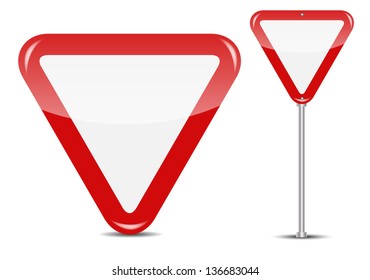 Vector Blank Traffic Sign isolated on white background