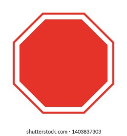 Vector Blank traffic sign red icon on white background illustration. prohibition sign, red octagon