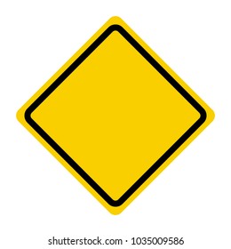 Vector Blank traffic sign yellow icon on white background illustration eps 10.