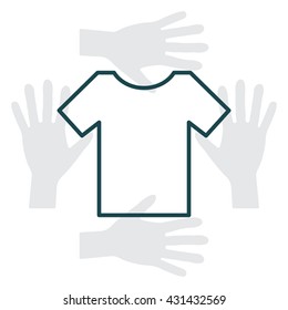 Vector Blank Tshirt Icon Symbol
