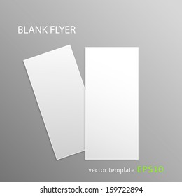 Vector Blank Vertical Flyer Isolated On Gray Background