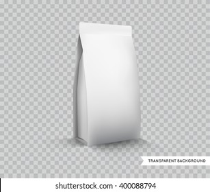 Vector Blank White Foil Food Packaging Lllustration Isolated Mock Up Template Package Ready For Custom Design