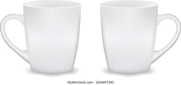 Vector blank white mug template illustration