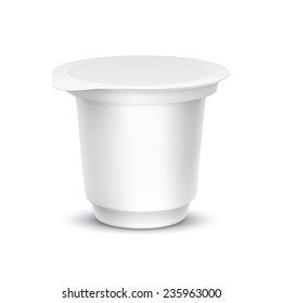 Vector Blank White Packaging Container for Yogurt, Ice Cream or Dessert