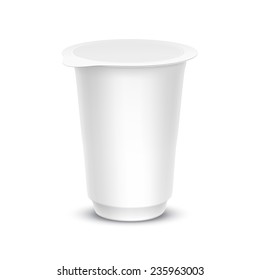 Vector Blank White Packaging Container for Yogurt, Ice Cream or Dessert