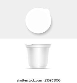 Vector Blank White Packaging Container for Yogurt, Ice Cream or Dessert