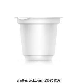 Vector Blank White Packaging Container for Yogurt, Ice Cream or Dessert