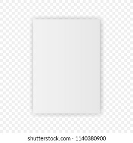 Vector blank white paper C4 envelope with transparent background.