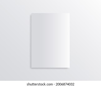 Vector blank white paper design template. Minimal white paper mockup.