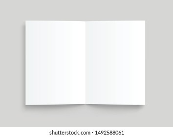 Vector blank white paper opened. Front view. - stock vector.