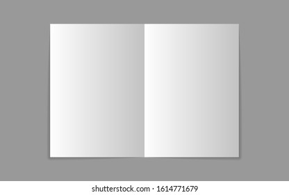 Vector blank white paper opened. Front view. - stock vector