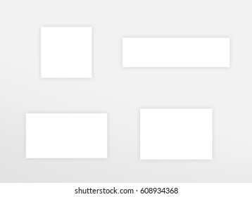 Vector Blank White Paper Text Box Drop Shadows Set