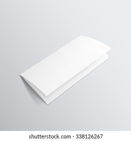 Vector Blank White Paper Trifold Brochure Leaflet Zigzag Folded Flyer