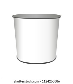 Vector blank white promotion retail trade stand or promotion counter mockup