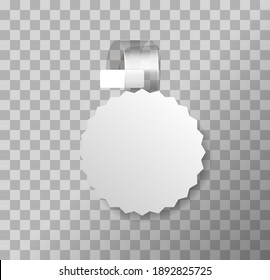 Vector Blank White Round Oval Papper Plastic Advertising Price tag promotion sale. Vector illustration EPS10