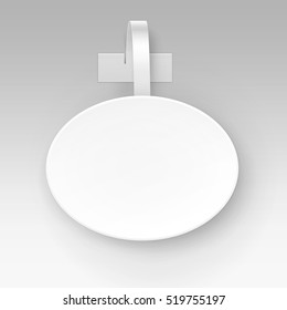 Vector Blank White Round Oval Papper Plastic Advertising Price Wobbler Isolated on Background