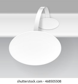 Vector Blank White Round Papper Plastic Advertising Price Wobbler Isolated on Background