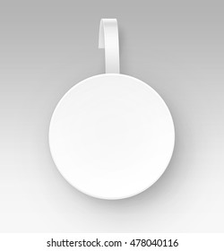 Vector Blank White Round Papper Plastic Advertising Price Wobbler Front view Isolated on Background