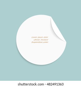  Vector blank, white round promotional sticker. Vector illustration, eps 10