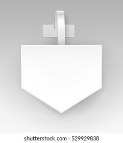 Vector Blank White Square Arrow Papper Plastic Advertising Price Wobbler Front view Isolated on Background